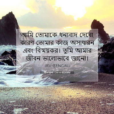 Picture 07 - গীতমালা 139:14 BENIRV - আমি তোমাকে - Bible Verse Picture