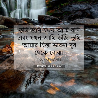 Picture 07 - গীতমালা 139:2 BENIRV - তুমি জান যখন আমি - Bible Verse Picture
