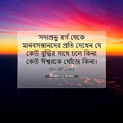 Picture 07 - গীতমালা 14:2 BENIRV - সদাপ্রভুু স্বর্গ - Bible Verse Picture