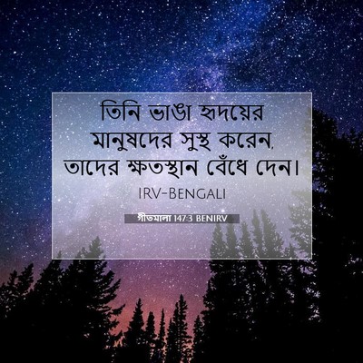 Picture 07 - গীতমালা 147:3 BENIRV - তিনি ভাঙা হৃদয়ের - Bible Verse Picture