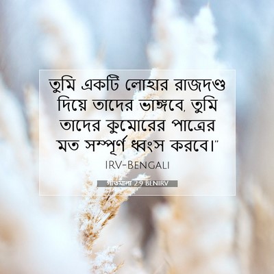 Picture 07 - গীতমালা 2:9 BENIRV - তুমি একটি লোহার - Bible Verse Picture