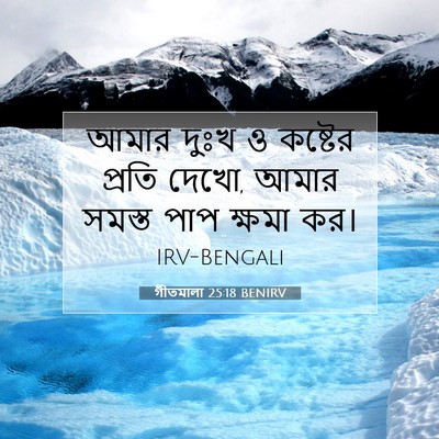 Picture 07 - গীতমালা 25:18 BENIRV - আমার দুঃখ ও কষ্টের - Bible Verse Picture