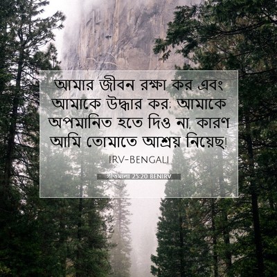 Picture 07 - গীতমালা 25:20 BENIRV - আমার জীবন রক্ষা কর - Bible Verse Picture