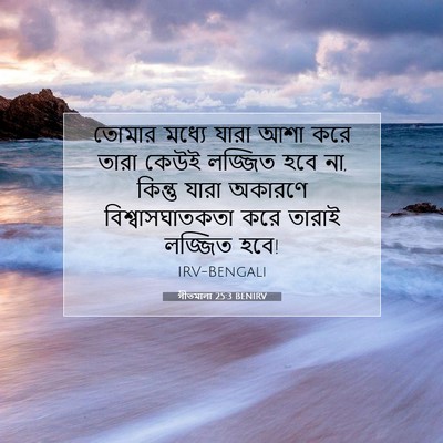 Picture 07 - গীতমালা 25:3 BENIRV - তোমার মধ্যে যারা - Bible Verse Picture