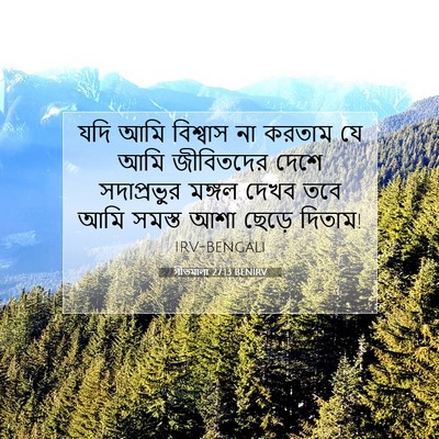 Picture 07 - গীতমালা 27:13 BENIRV - যদি আমি বিশ্বাস না - Bible Verse Picture