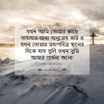 Picture 07 - গীতমালা 28:2 BENIRV - যখন আমি তোমার কাছে - Bible Verse Picture
