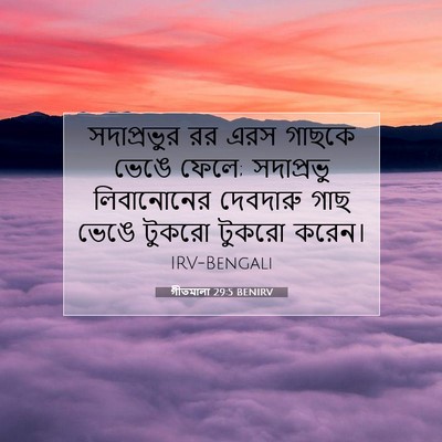 Picture 07 - গীতমালা 29:5 BENIRV - সদাপ্রভুুর রর এরস - Bible Verse Picture