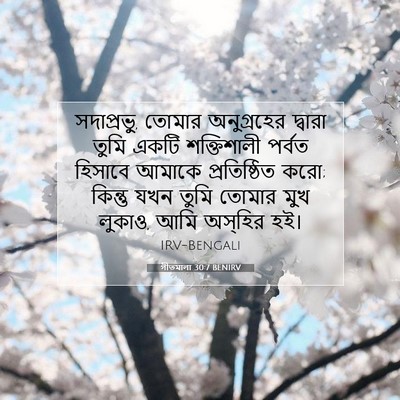 Picture 07 - গীতমালা 30:7 BENIRV - সদাপ্রভুু, তোমার - Bible Verse Picture