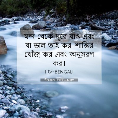 Picture 07 - গীতমালা 34:14 BENIRV - মন্দ থেকে দূরে যাও - Bible Verse Picture