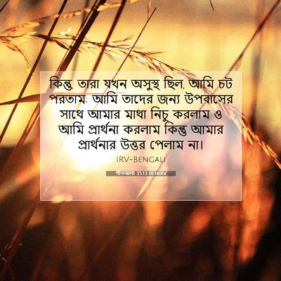 Picture 07 - গীতমালা 35:13 BENIRV - কিন্তু, তারা যখন - Bible Verse Picture
