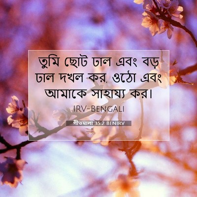 Picture 07 - গীতমালা 35:2 BENIRV - তুমি ছোট ঢাল এবং - Bible Verse Picture