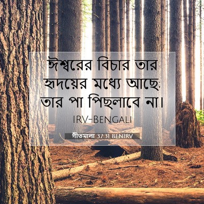 Picture 07 - গীতমালা 37:31 BENIRV - ঈশ্বরের বিচার তার - Bible Verse Picture