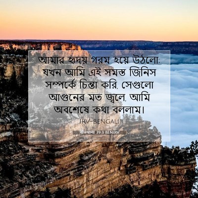 Picture 07 - গীতমালা 39:3 BENIRV - আমার হৃদয় গরম - Bible Verse Picture