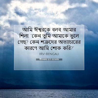 Picture 07 - গীতমালা 42:9 BENIRV - আমি ঈশ্বরকে বলব, - Bible Verse Picture