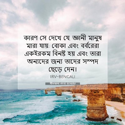 Picture 07 - গীতমালা 49:10 BENIRV - কারণ সে দেখে যে, - Bible Verse Picture