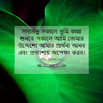Picture 07 - গীতমালা 5:3 BENIRV - সদাপ্রভুু, সকালে - Bible Verse Picture
