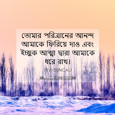 Picture 07 - গীতমালা 51:12 BENIRV - তোমার পরিত্রানের - Bible Verse Picture