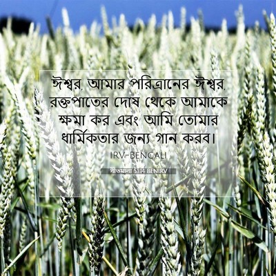 Picture 07 - গীতমালা 51:14 BENIRV - ঈশ্বর, আমার - Bible Verse Picture