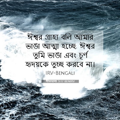 Picture 07 - গীতমালা 51:17 BENIRV - ঈশ্বর গ্রাহ্য বলি - Bible Verse Picture