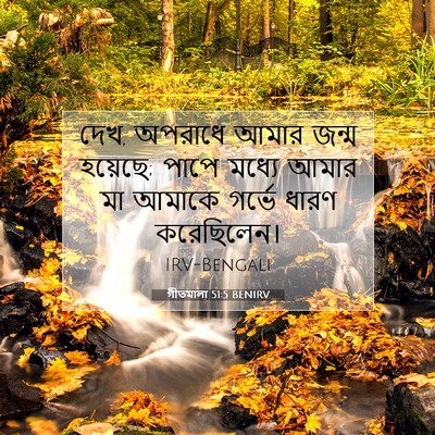 Picture 07 - গীতমালা 51:5 BENIRV - দেখ, অপরাধে আমার - Bible Verse Picture
