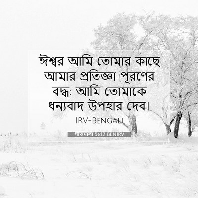 Picture 07 - গীতমালা 56:12 BENIRV - ঈশ্বর আমি তোমার - Bible Verse Picture