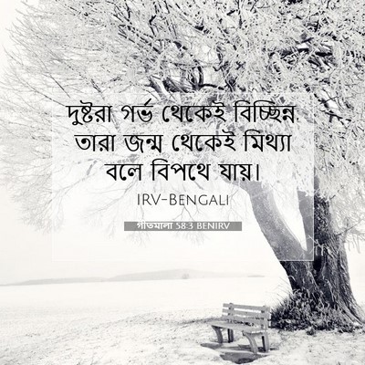 Picture 07 - গীতমালা 58:3 BENIRV - দুষ্টরা গর্ভ - Bible Verse Picture