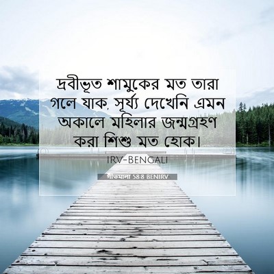 Picture 07 - গীতমালা 58:8 BENIRV - দ্রবীভূত শামুকের - Bible Verse Picture