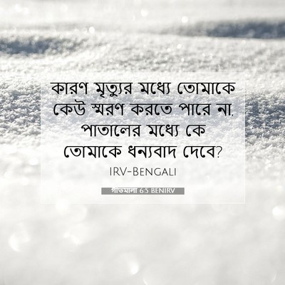 Picture 07 - গীতমালা 6:5 BENIRV - কারণ মৃত্যুর - Bible Verse Picture