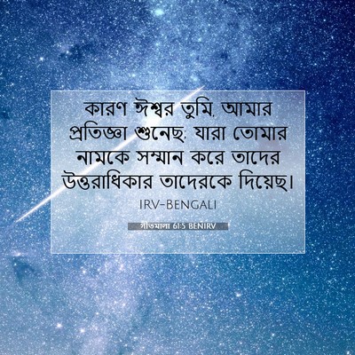 Picture 07 - গীতমালা 61:5 BENIRV - কারণ ঈশ্বর তুমি, - Bible Verse Picture
