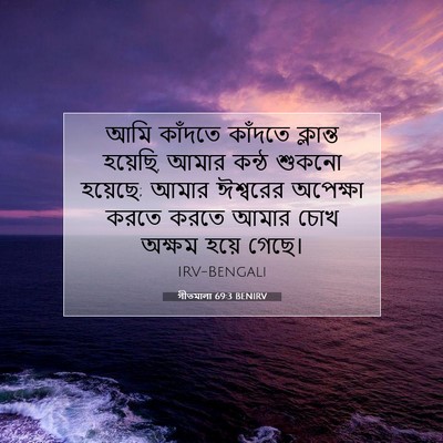 Picture 07 - গীতমালা 69:3 BENIRV - আমি কাঁদতে কাঁদতে - Bible Verse Picture