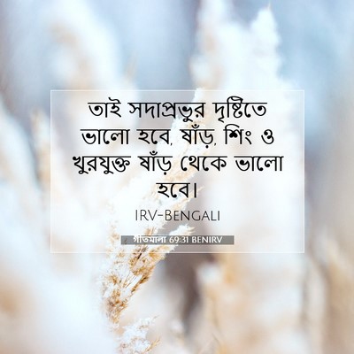 Picture 07 - গীতমালা 69:31 BENIRV - তাই সদাপ্রভুুর - Bible Verse Picture