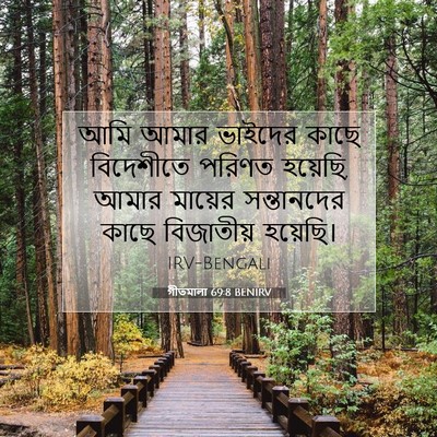 Picture 07 - গীতমালা 69:8 BENIRV - আমি আমার ভাইদের - Bible Verse Picture