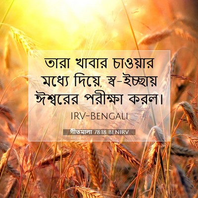 Picture 07 - গীতমালা 78:18 BENIRV - তারা খাবার - Bible Verse Picture