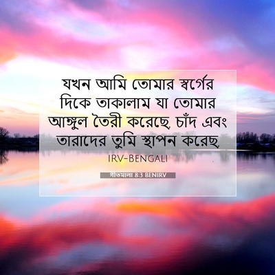 Picture 07 - গীতমালা 8:3 BENIRV - যখন আমি তোমার - Bible Verse Picture