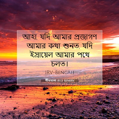 Picture 07 - গীতমালা 81:13 BENIRV - আহা, যদি আমার - Bible Verse Picture