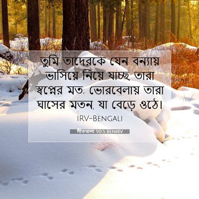 Picture 07 - গীতমালা 90:5 BENIRV - তুমি তাদেরকে যেন - Bible Verse Picture