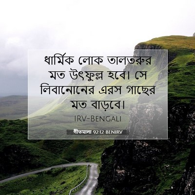 Picture 07 - গীতমালা 92:12 BENIRV - ধার্মিক লোক - Bible Verse Picture