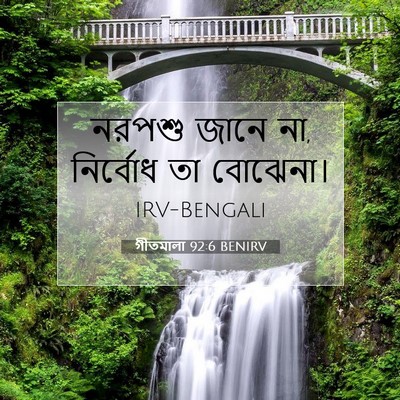 Picture 07 - গীতমালা 92:6 BENIRV - নরপশু জানে না, - Bible Verse Picture