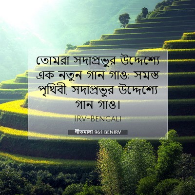 Picture 07 - গীতমালা 96:1 BENIRV - তোমরা সদাপ্রভুুর - Bible Verse Picture