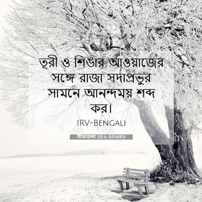 Picture 07 - গীতমালা 98:6 BENIRV - তূরী ও শিঙার - Bible Verse Picture