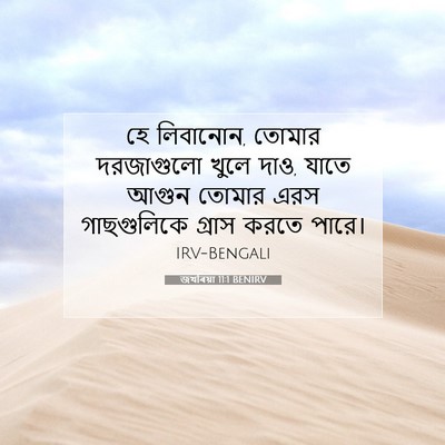 Picture 07 - জখৰিয়া 11:1 BENIRV - হে লিবানোন, তোমার - Bible Verse Picture