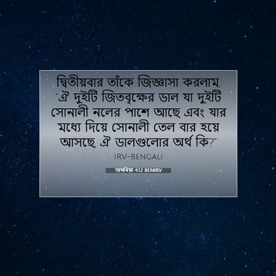Picture 07 - জখৰিয়া 4:12 BENIRV - দ্বিতীয়বার তাঁকে - Bible Verse Picture