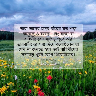 Picture 07 - জখৰিয়া 7:12 BENIRV - তারা তাদের হৃদয় - Bible Verse Picture