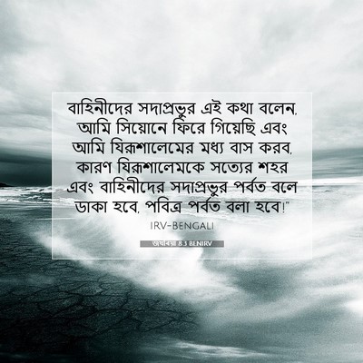Picture 07 - জখৰিয়া 8:3 BENIRV - বাহিনীদের - Bible Verse Picture