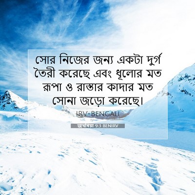 Picture 07 - জখৰিয়া 9:3 BENIRV - সোর নিজের জন্য - Bible Verse Picture