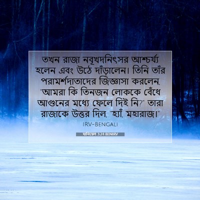 Picture 07 - দানিয়েল 3:24 BENIRV - তখন রাজা - Bible Verse Picture