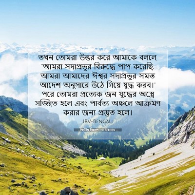 Picture 07 - দ্বিতীয় বিৱৰণ 1:41 BENIRV - তখন তোমরা উত্তর - Bible Verse Picture