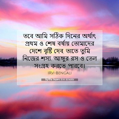 Picture 07 - দ্বিতীয় বিৱৰণ 11:14 BENIRV - তবে আমি সঠিক দিনের - Bible Verse Picture