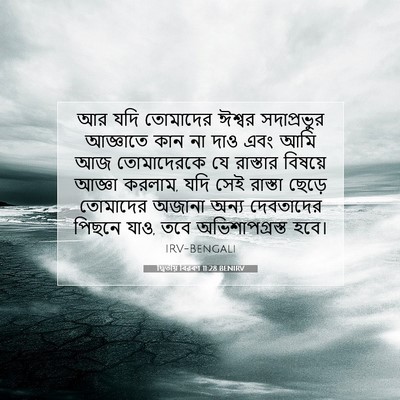 Picture 07 - দ্বিতীয় বিৱৰণ 11:28 BENIRV - আর যদি তোমাদের - Bible Verse Picture