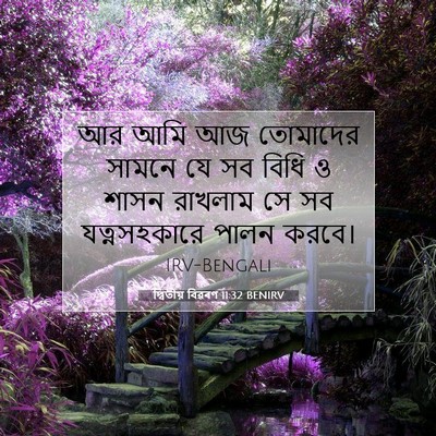 Picture 07 - দ্বিতীয় বিৱৰণ 11:32 BENIRV - আর আমি আজ তোমাদের - Bible Verse Picture